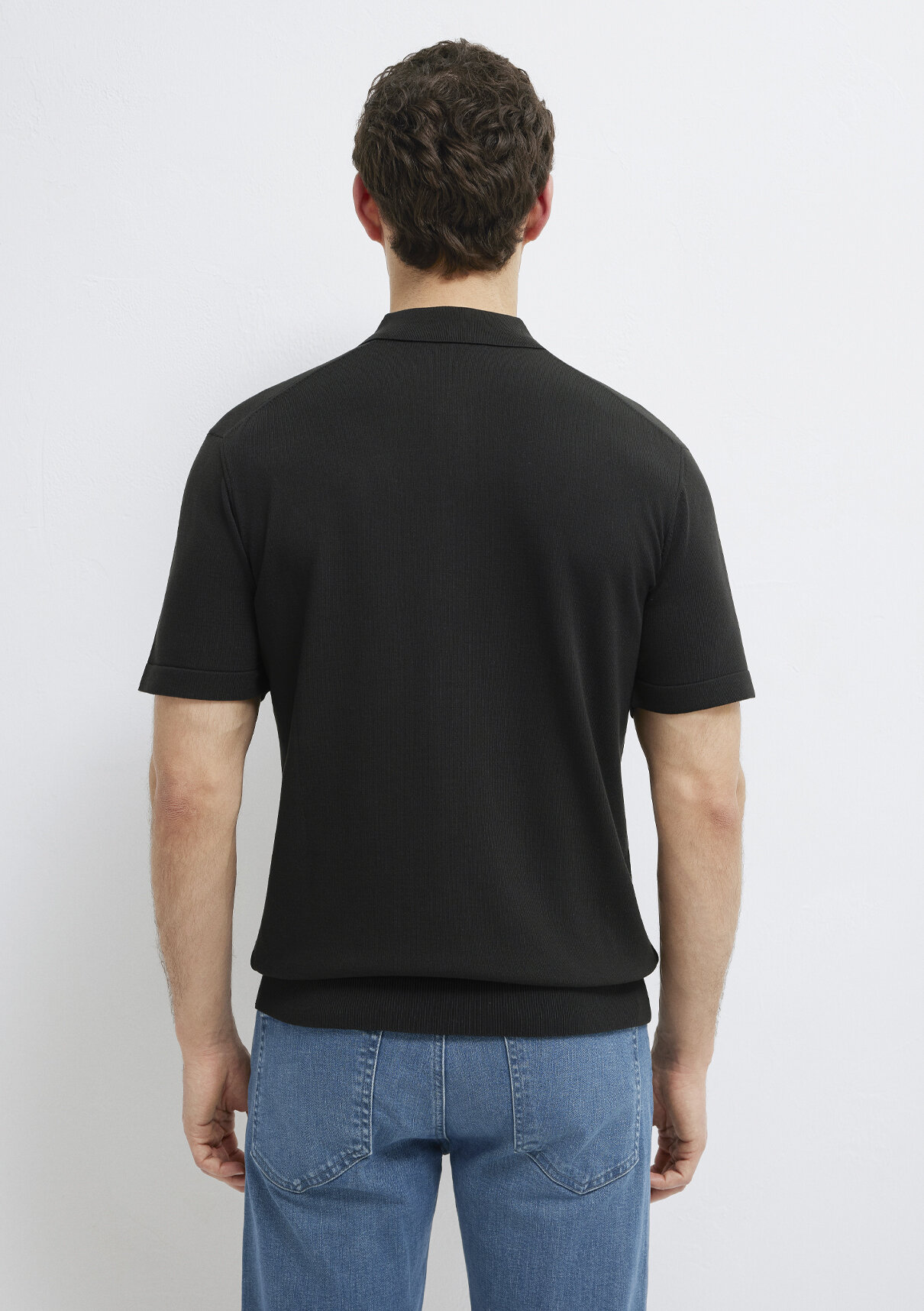 Mavi Black Siyah Triko Polo görsel 5