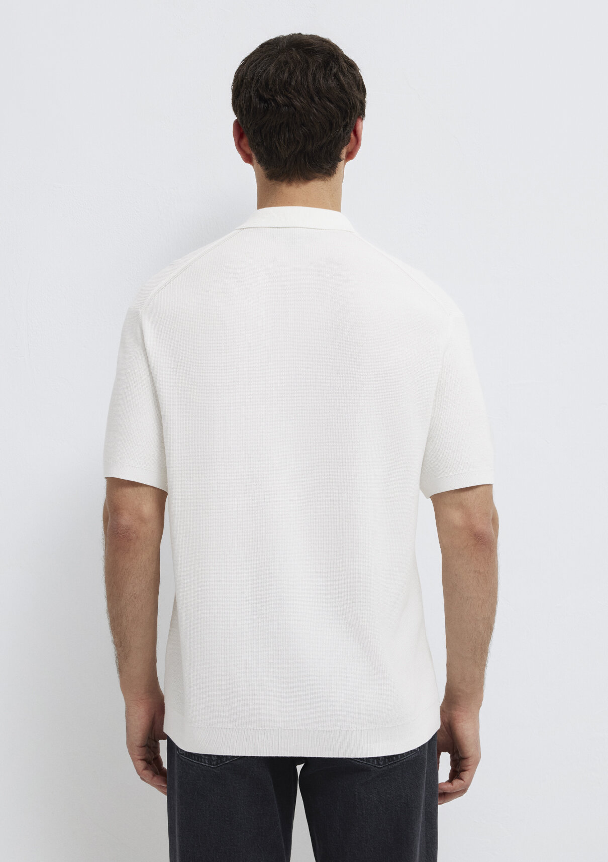 Mavi Ekru Triko Polo Tişört görsel 5