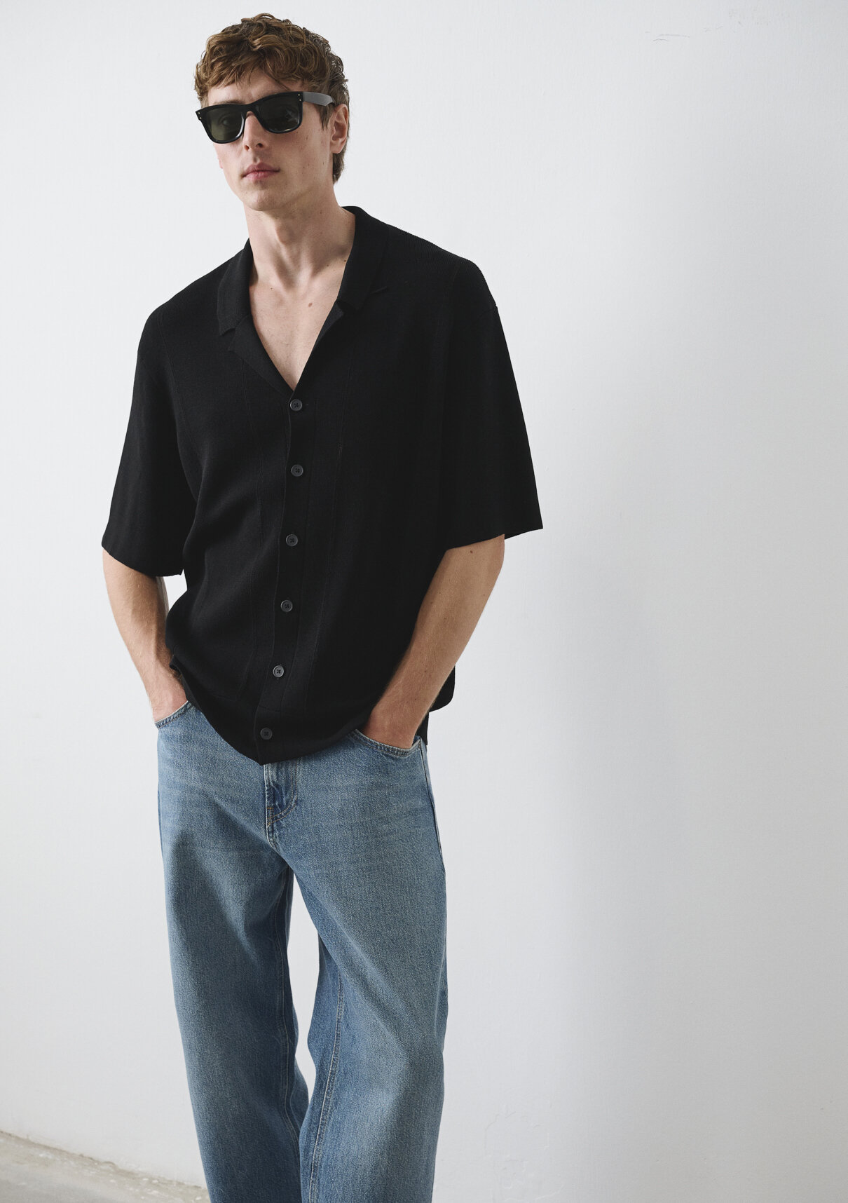 Mavi Siyah Triko Polo