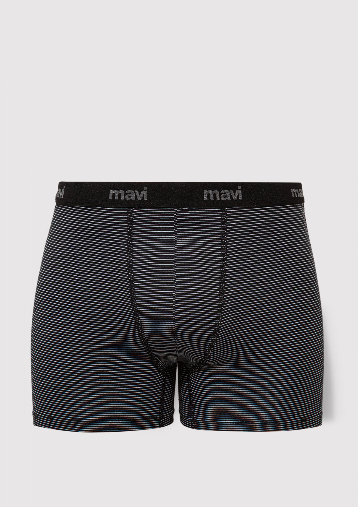 Mavi Çizgili Siyah Boxer