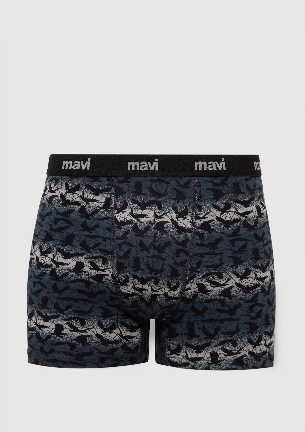 Mavi Baskılı Antrasit Boxer