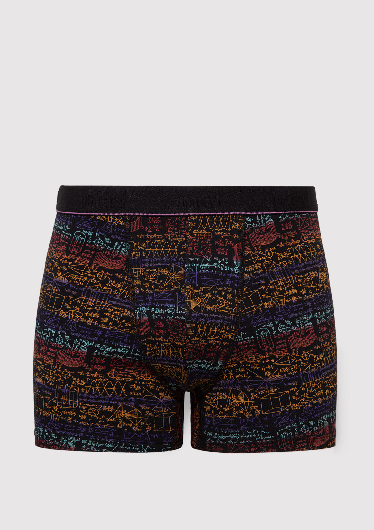 Mavi Baskılı Siyah Boxer
