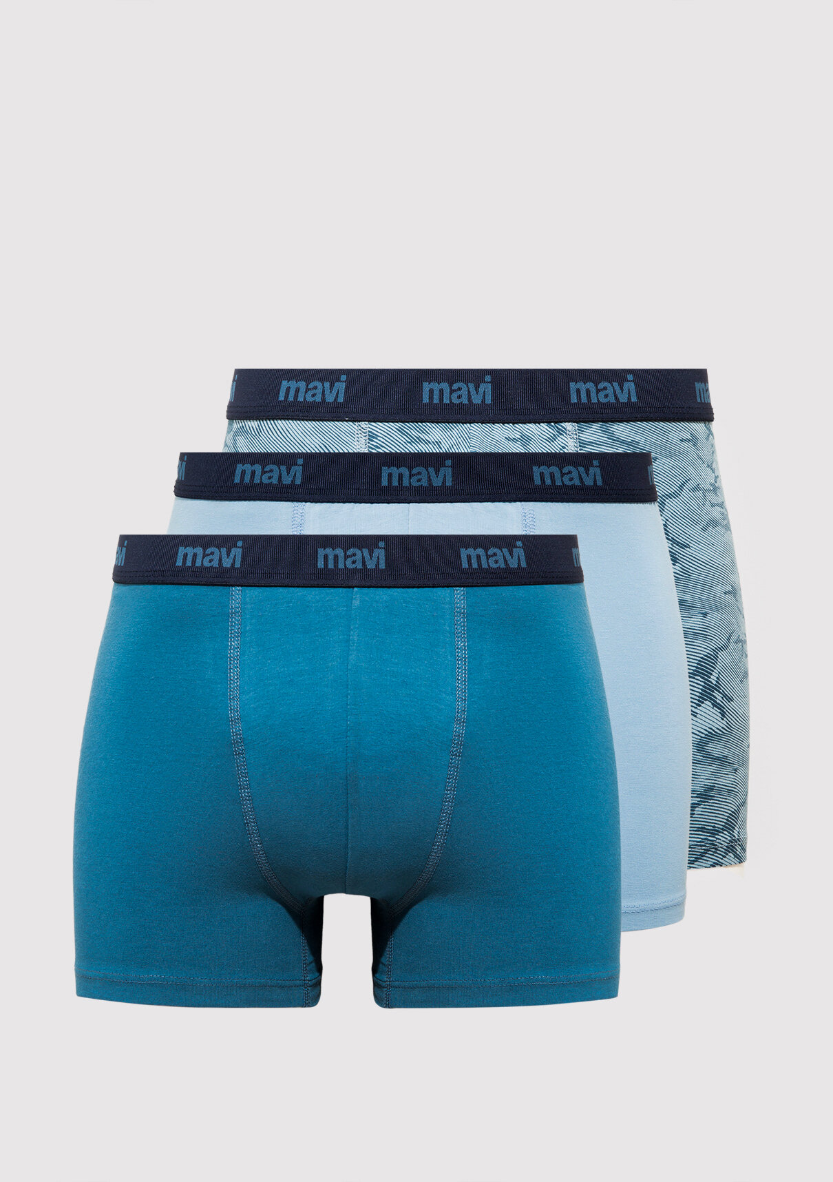 Mavi 3lü Mavi Boxer