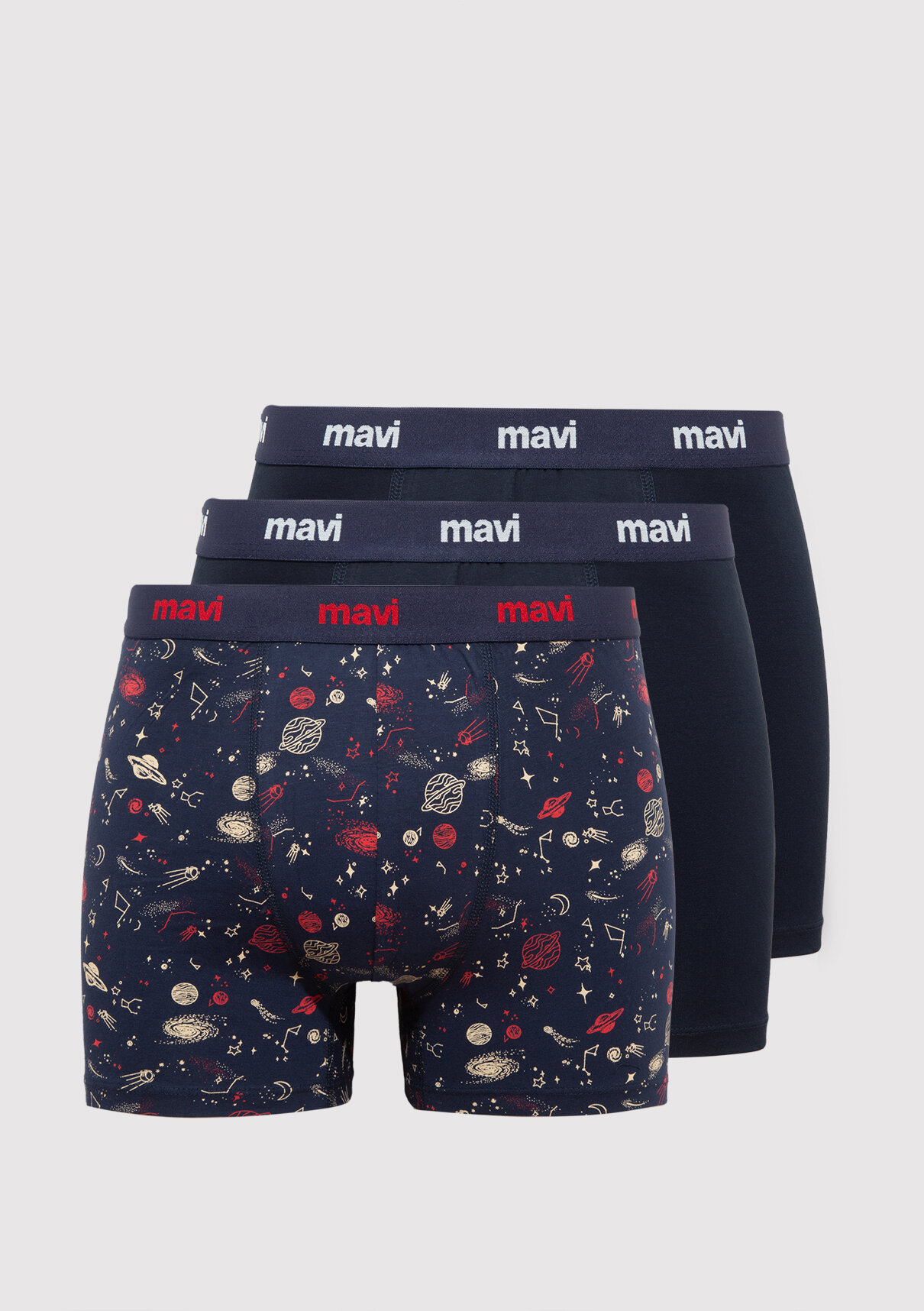 Mavi 3lü Lacivert Boxer