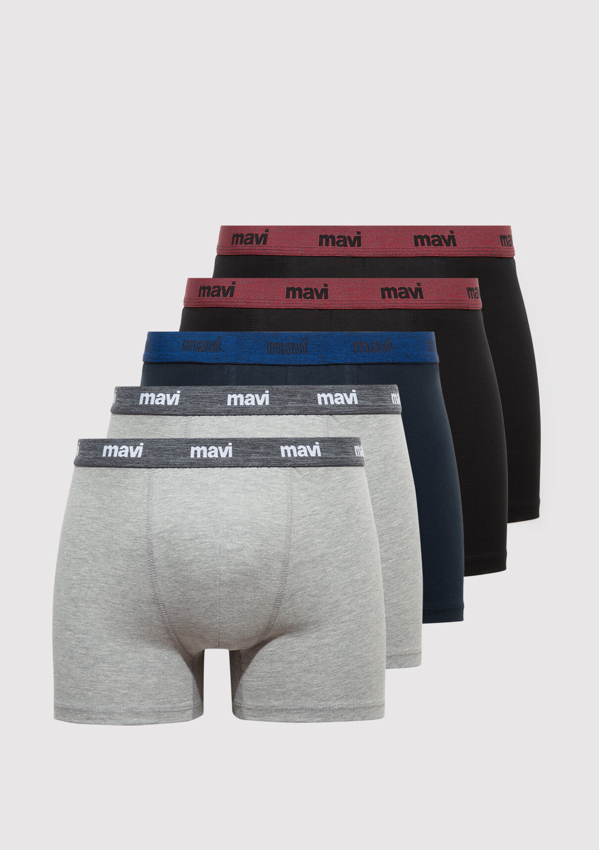 Mavi 5li Basic Boxer