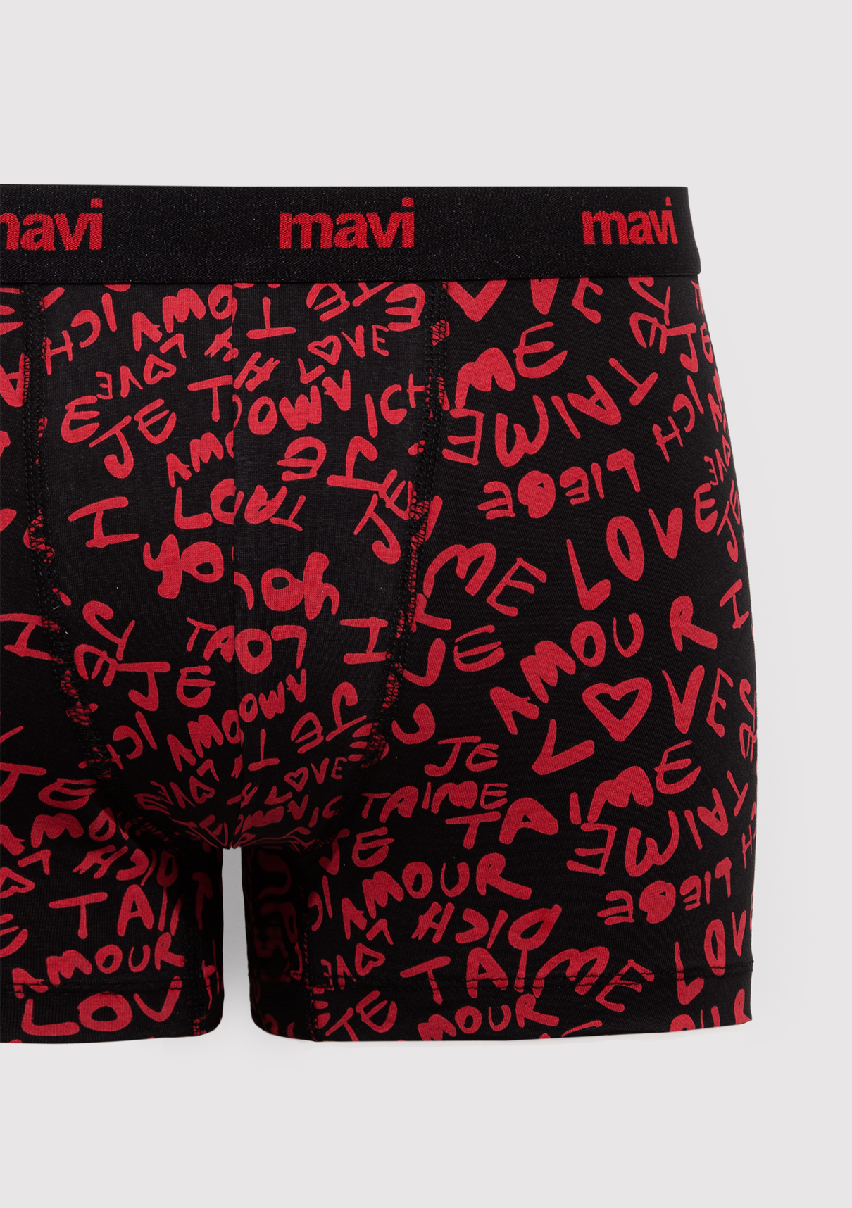 Mavi Baskılı Kırmızı Boxer görsel 2
