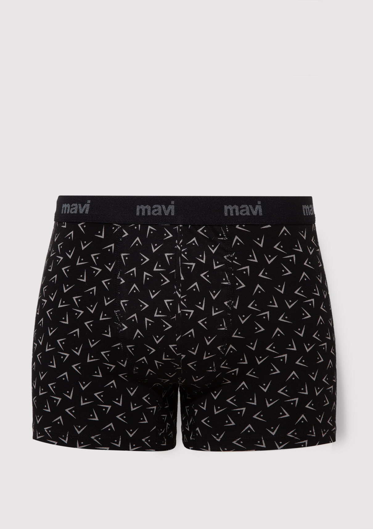 Mavi Baskılı Siyah Boxer