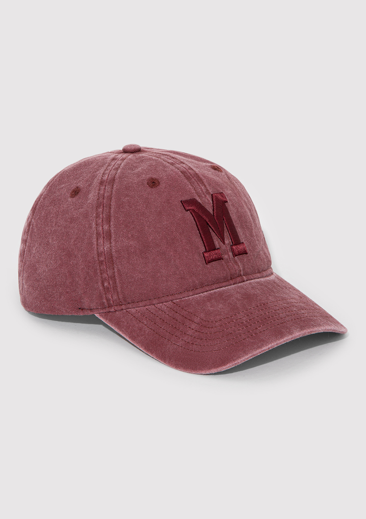 Mavi M Logo Detaylı Bordo Şapka görsel 4