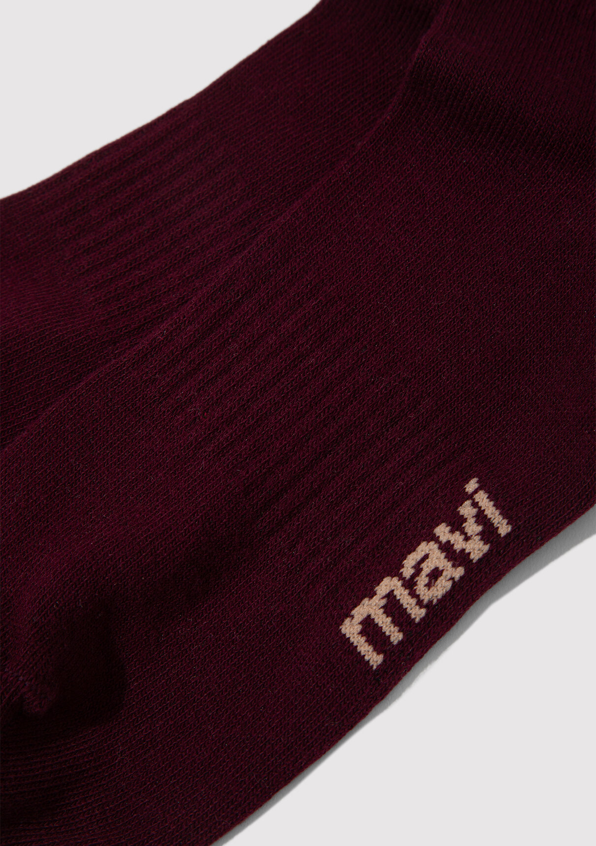 Mavi Logo Baskılı Bordo Soket Çorap görsel 2