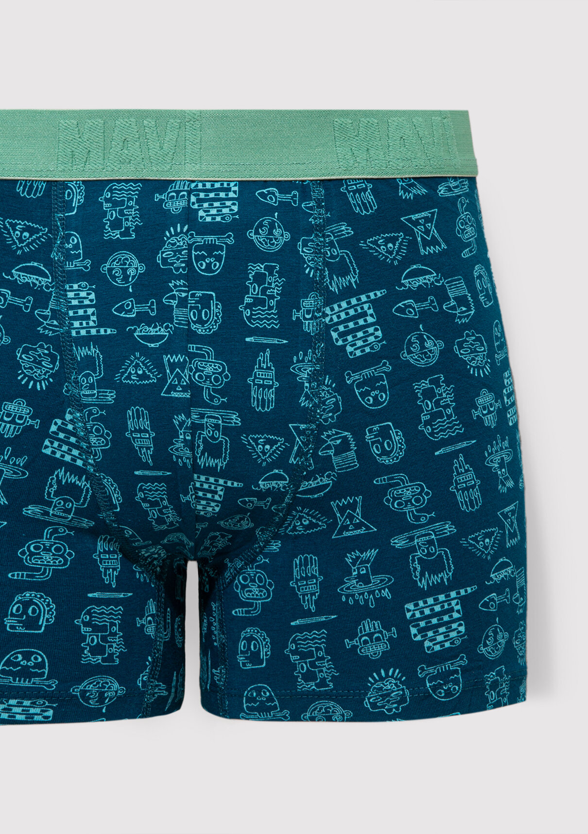 Mavi Baskılı Mavi Boxer görsel 2
