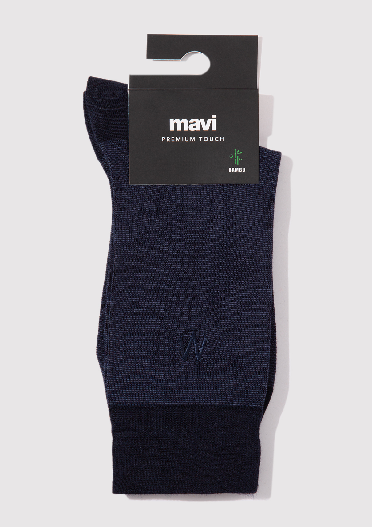 Mavi Mühür Logo Baskılı Lacivert Soket Çorap görsel 2