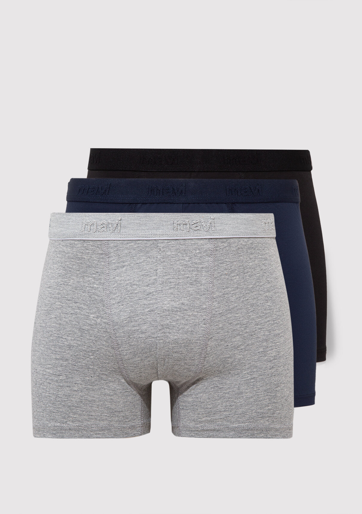 Mavi 3lü Basic Boxer