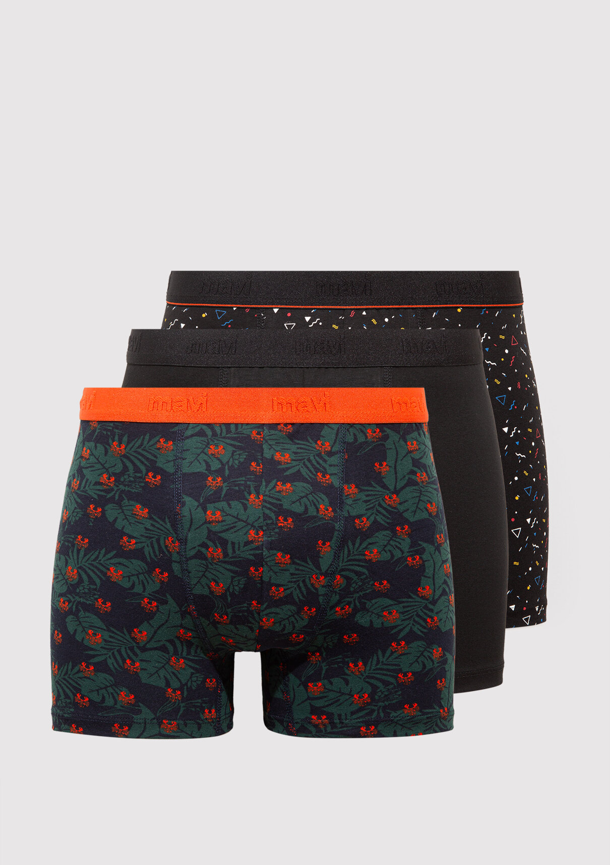 Mavi 3lü Baskılı Boxer