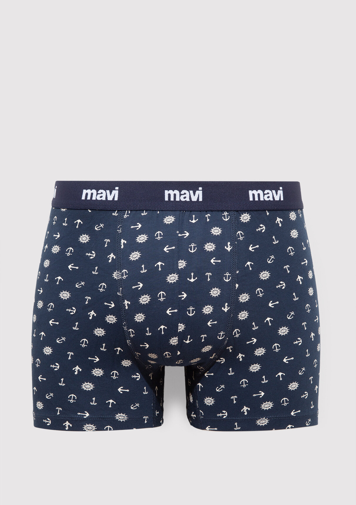 Mavi 3lü Baskılı Lacivert Boxer görsel 3