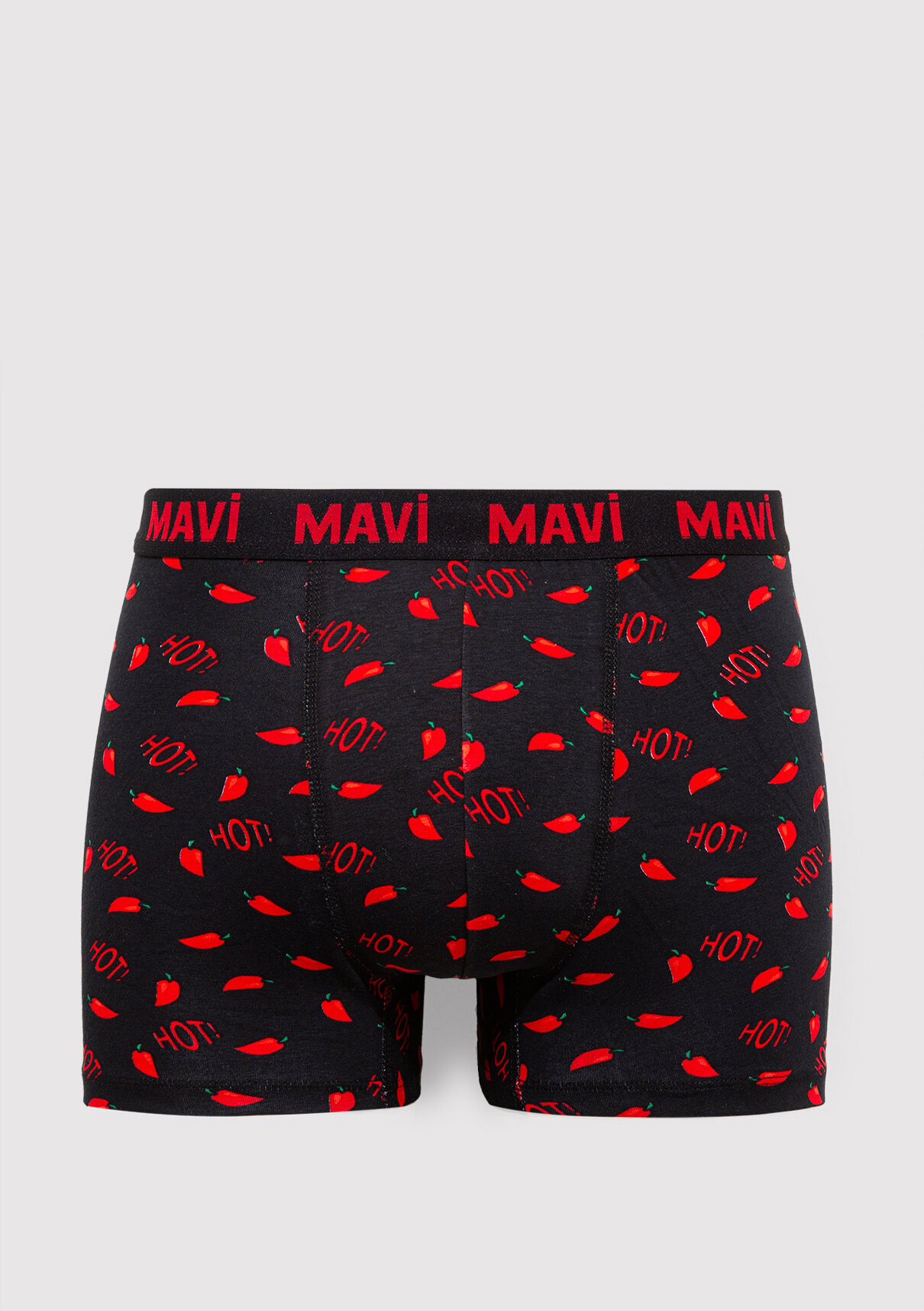 Mavi Biber Detaylı Siyah Boxer