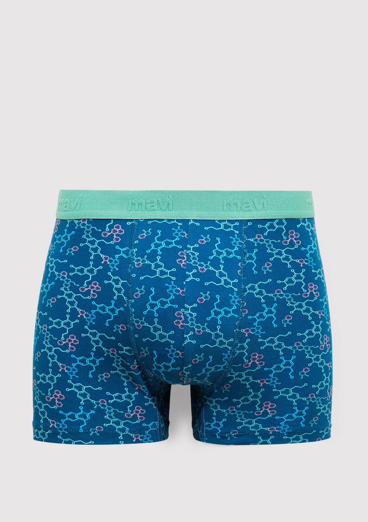 Mavi Baskılı Mavi Boxer