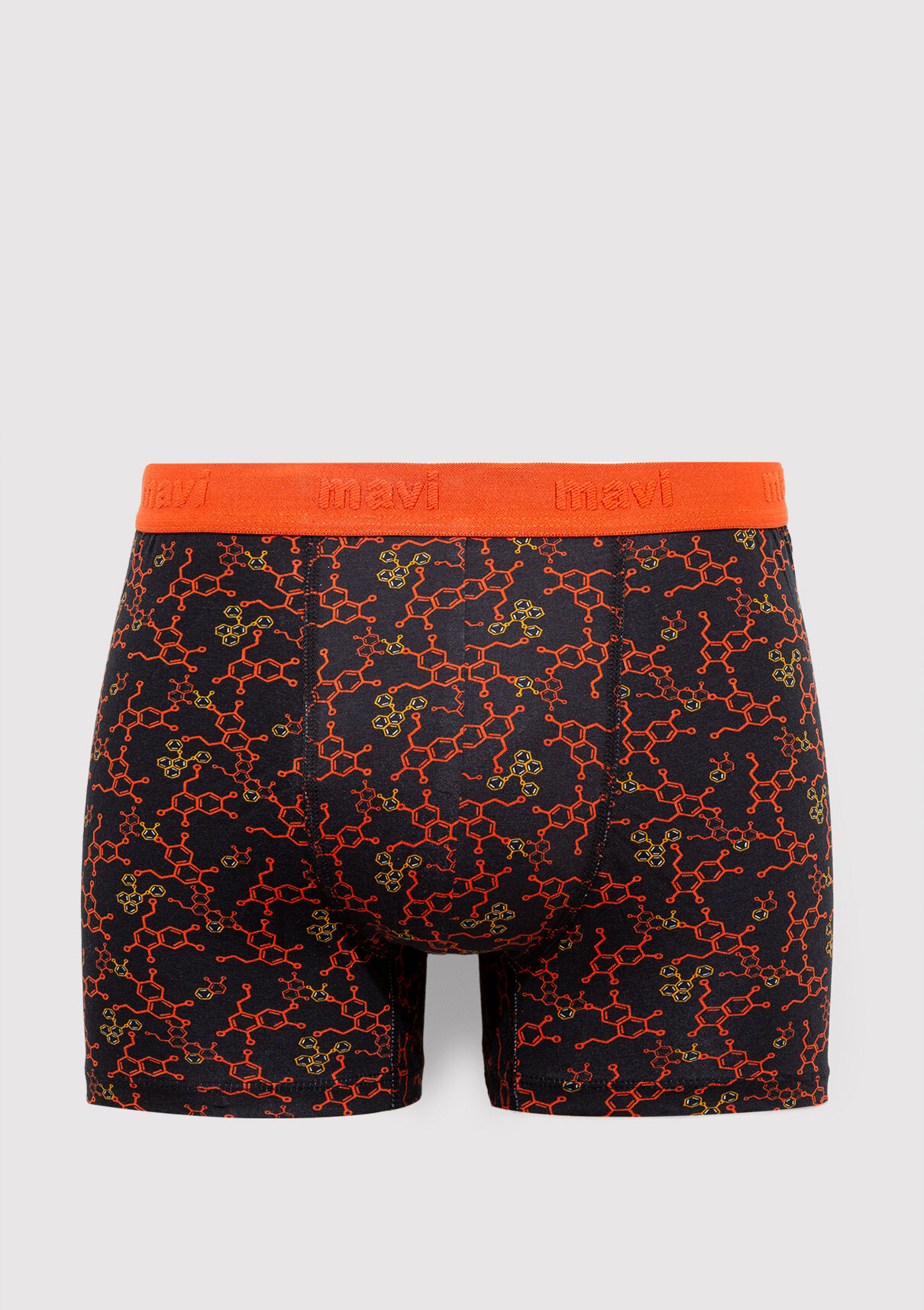 Mavi Baskılı Siyah Boxer