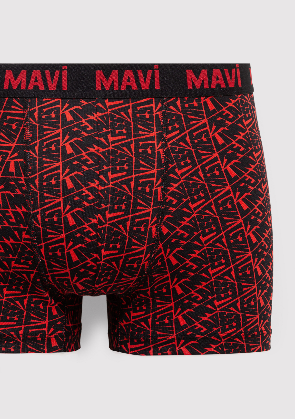Mavi Baskılı Kırmızı Boxer görsel 2