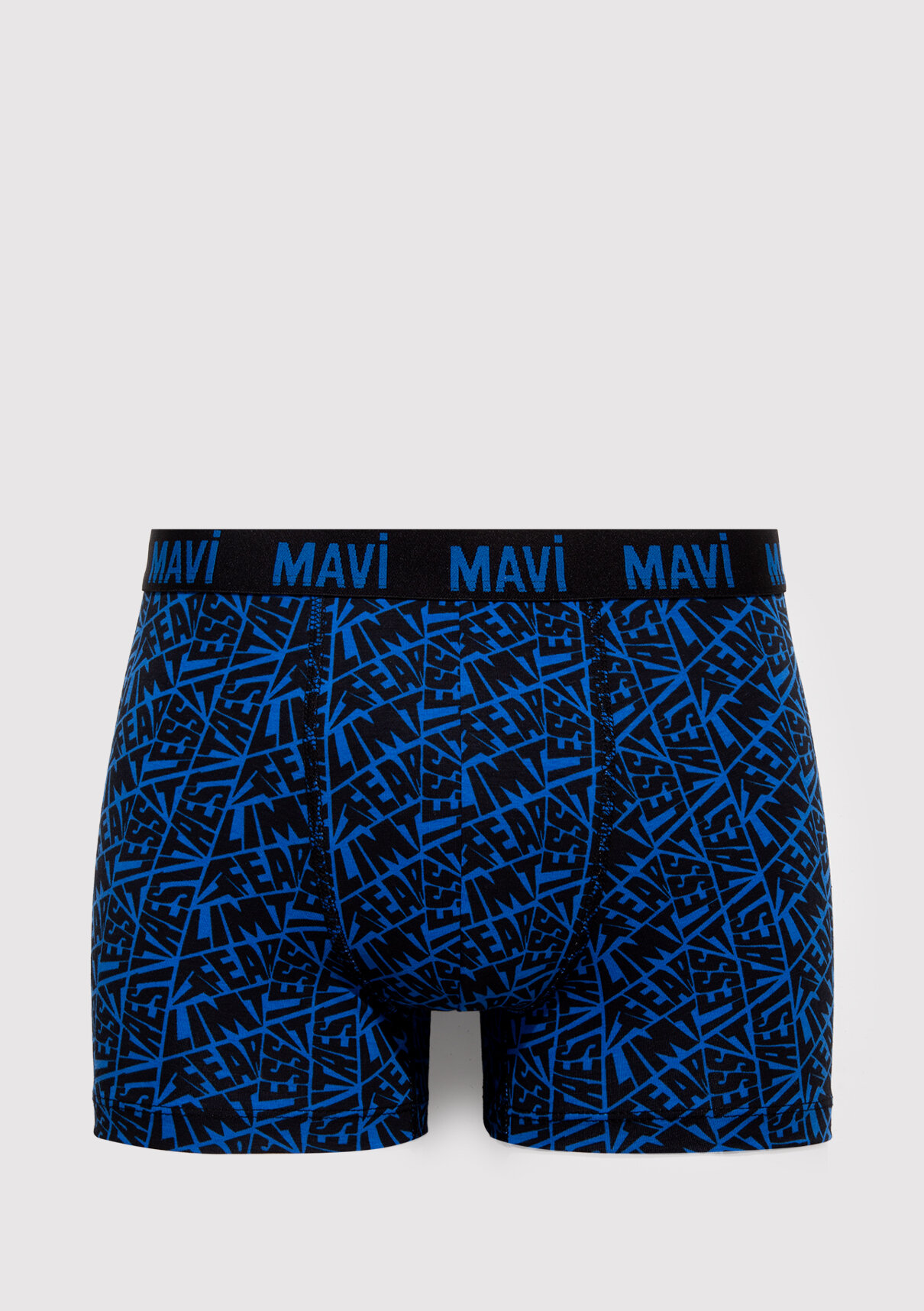 Mavi Baskılı Lacivert Boxer
