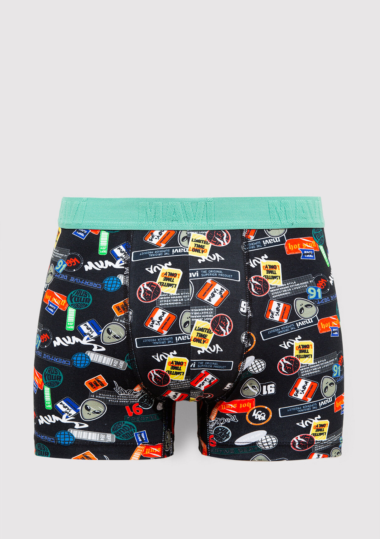 Mavi Baskılı Boxer