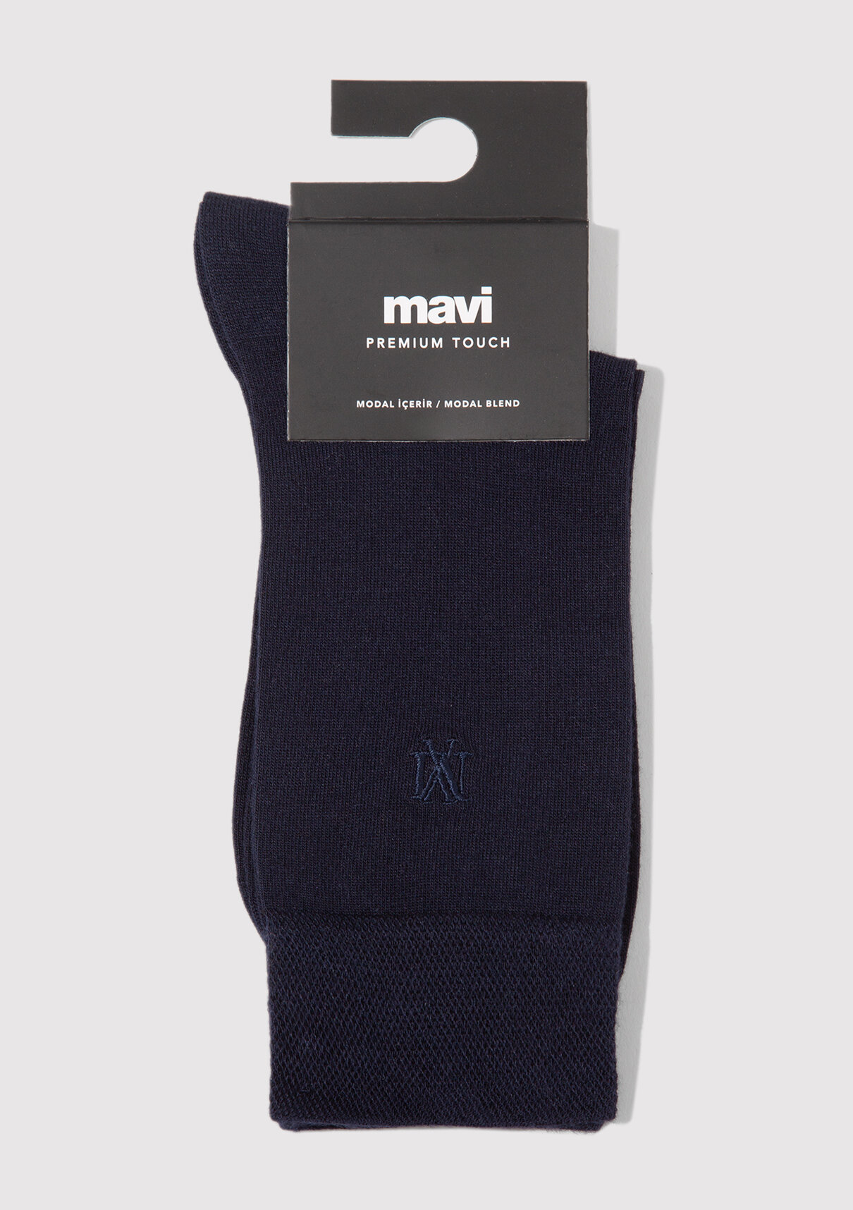 Mavi Mühür Logo Baskılı Lacivert Soket Çorap görsel 2