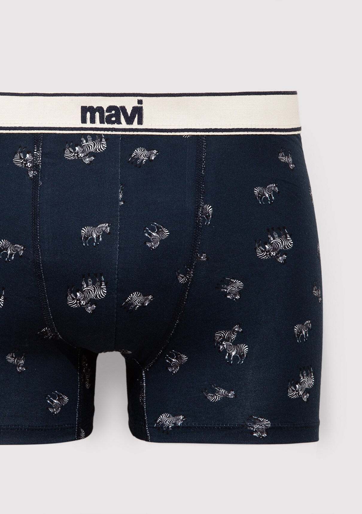 Mavi Zebra Baskılı Lacivert Boxer görsel 2
