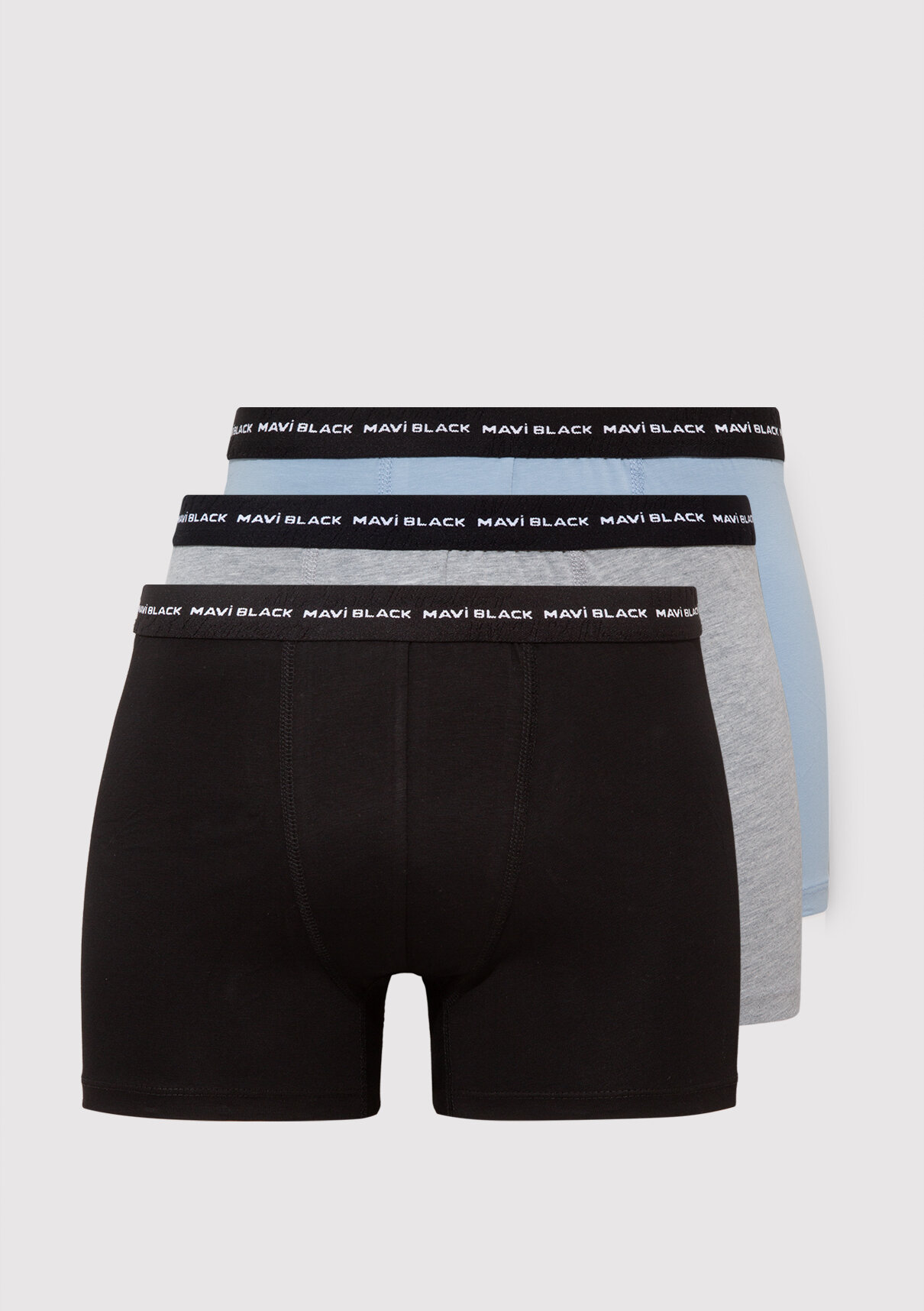 Mavi 3lü Basic Boxer