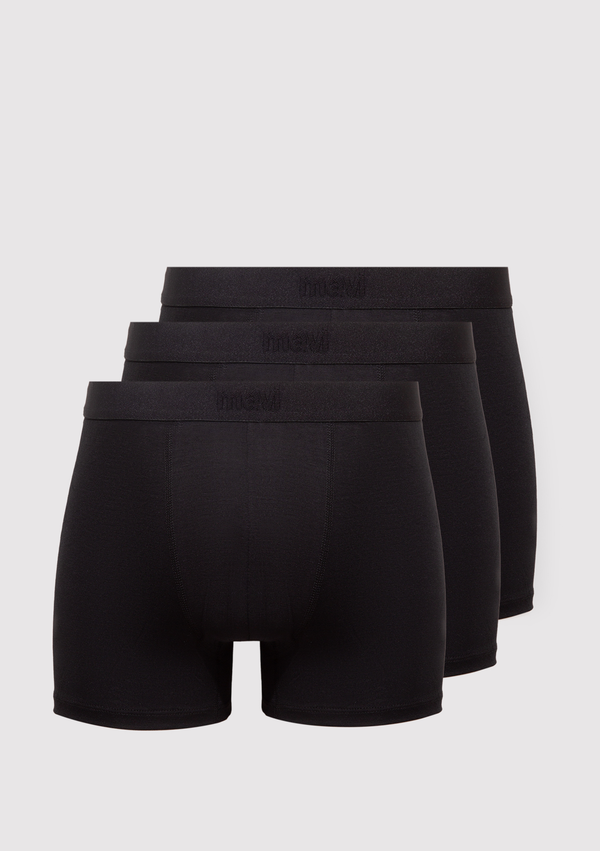 Mavi 3lü Siyah Basic Boxer