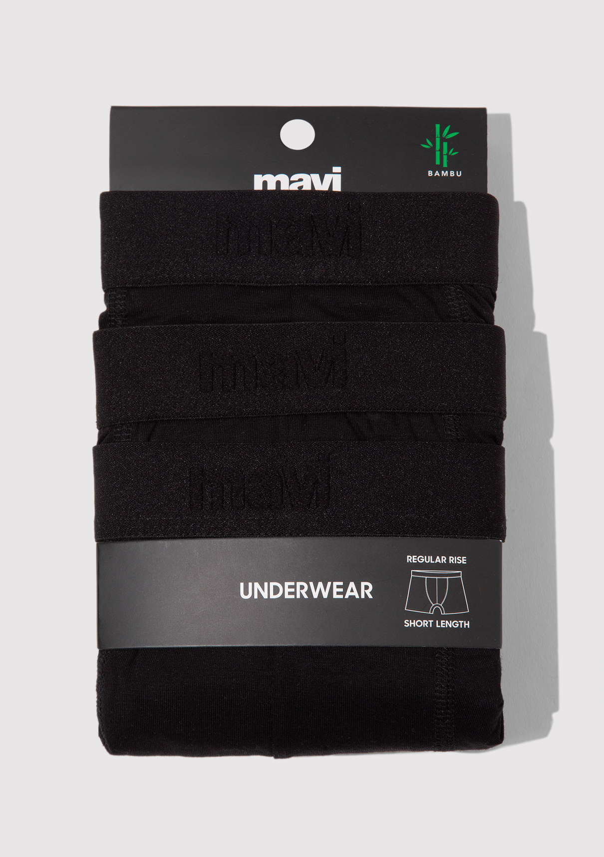 Mavi 3lü Siyah Basic Boxer görsel 3