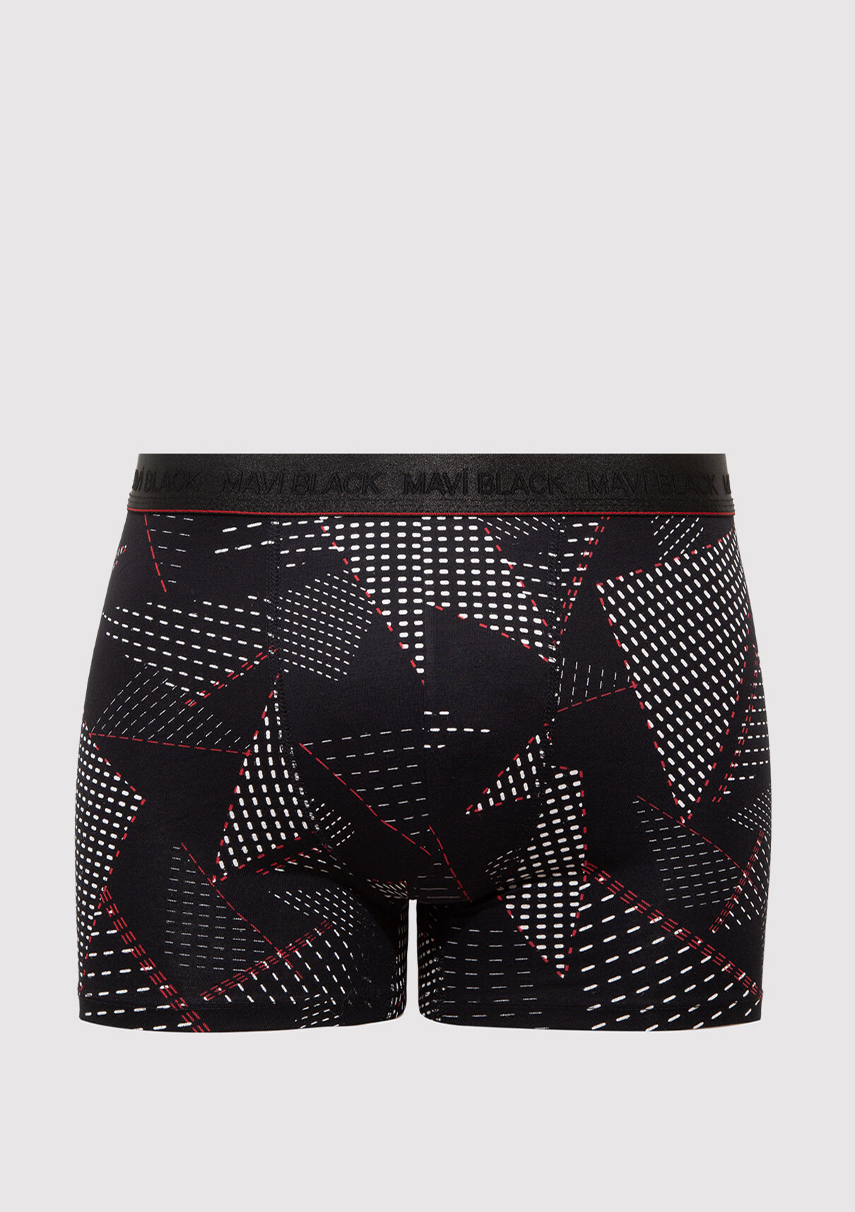 Mavi Baskılı Siyah Boxer