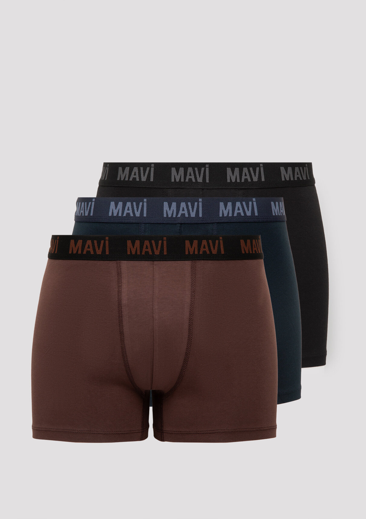 Mavi 3lü Basic Boxer