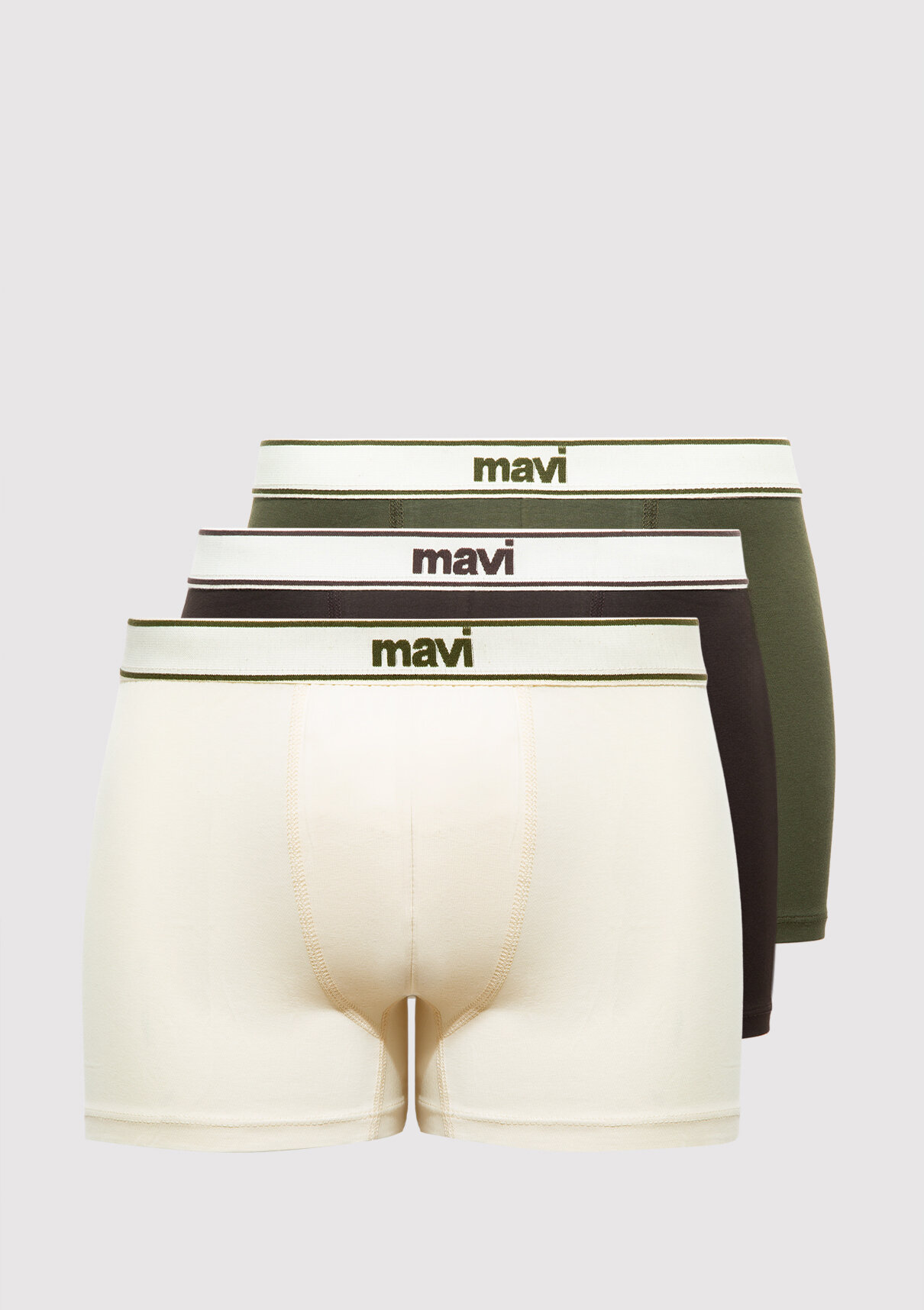 Mavi 3lü Yeşil Basic Boxer