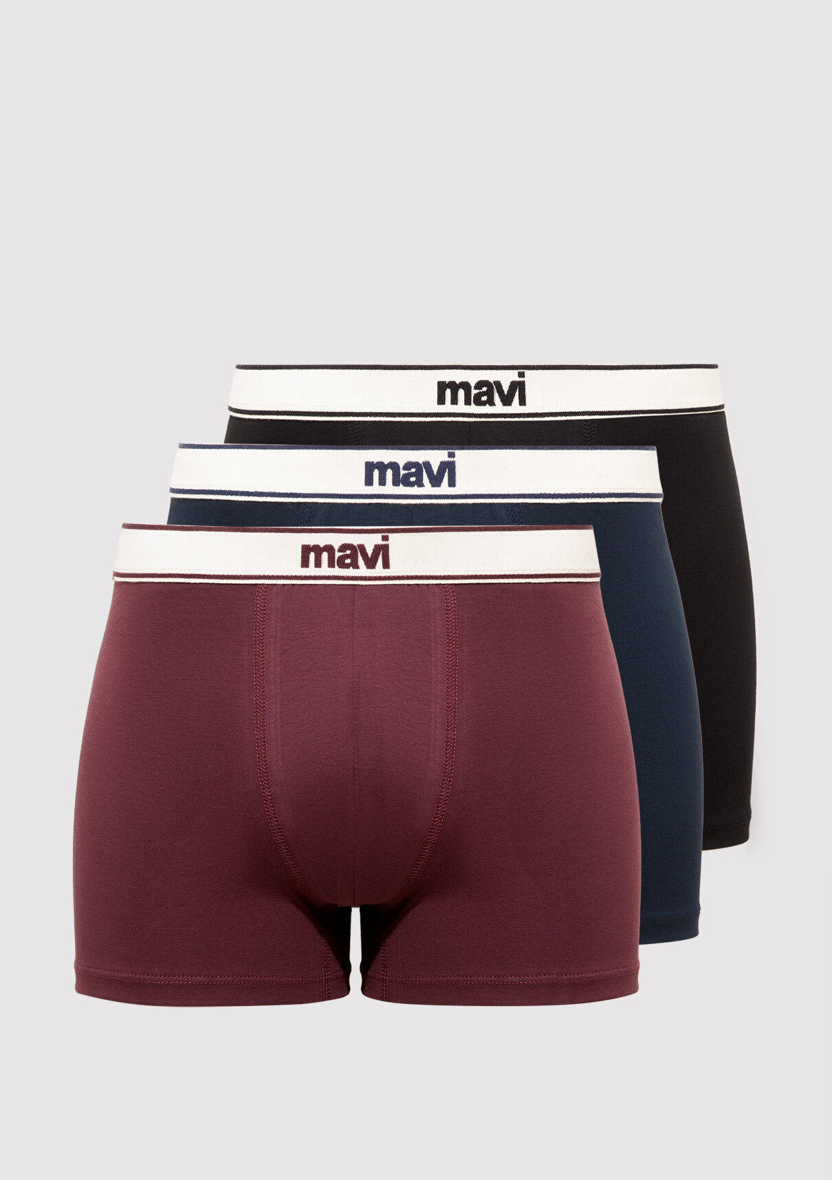 Mavi 3lü Basic Boxer