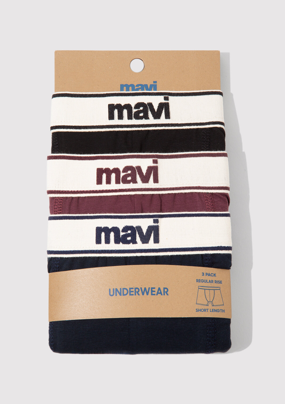 Mavi 3lü Basic Boxer görsel 5