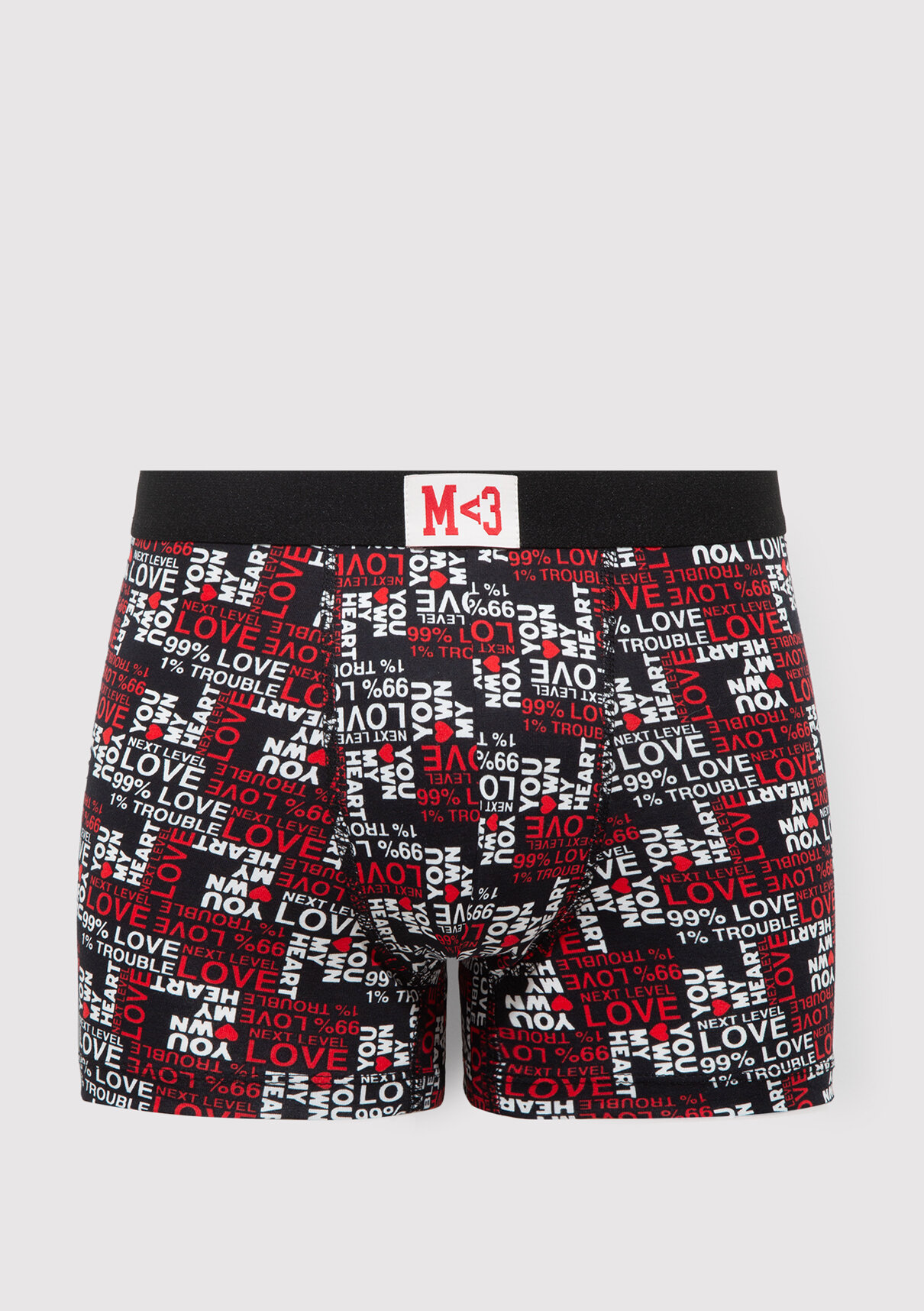 Mavi Baskılı Siyah Boxer