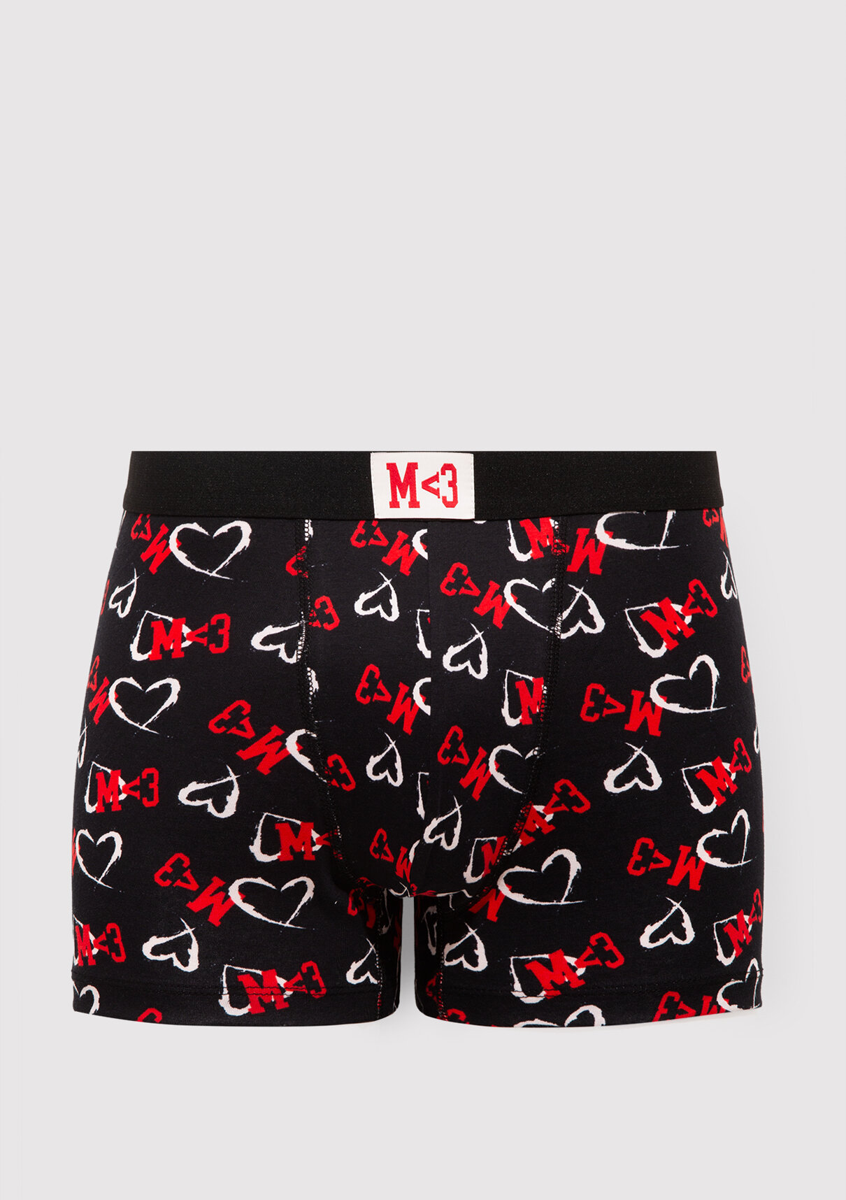 Mavi Baskılı Siyah Boxer
