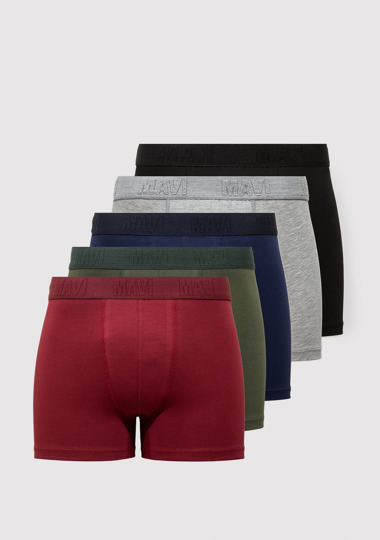 Mavi 5li Renkli Basic Boxer