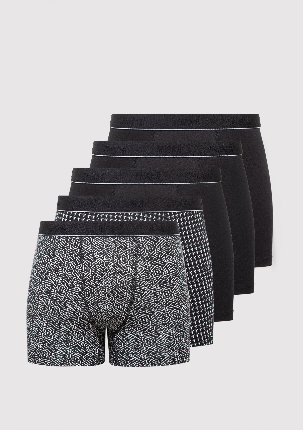 Mavi 5li Siyah Boxer