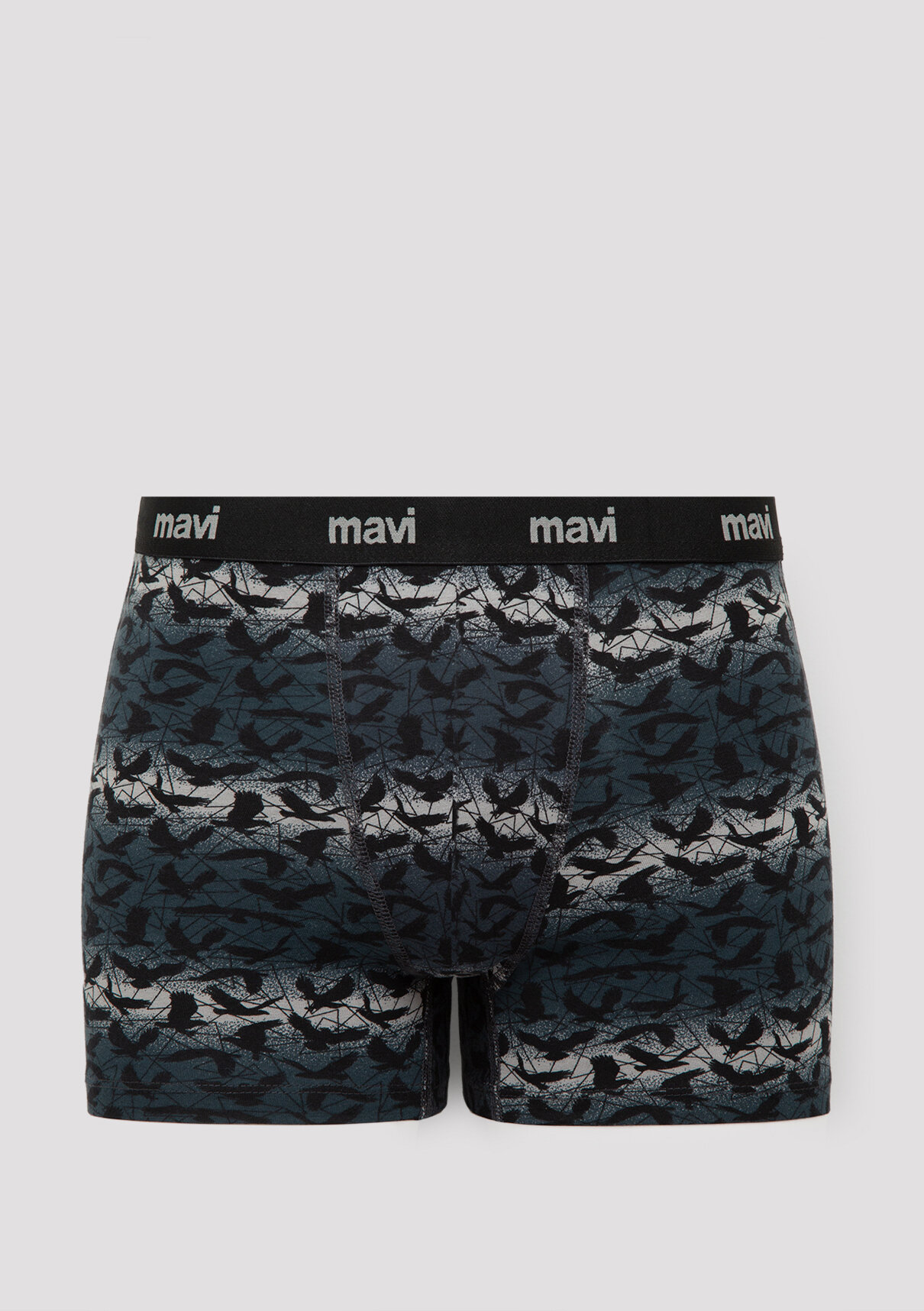 Mavi 3lü Baskılı Gri Boxer görsel 2