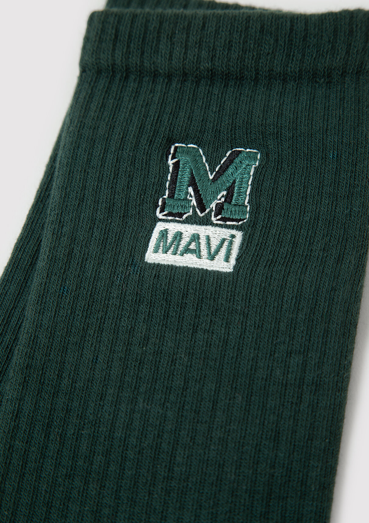 Mavi M Logo İşlemeli Yeşil Soket Çorap görsel 2
