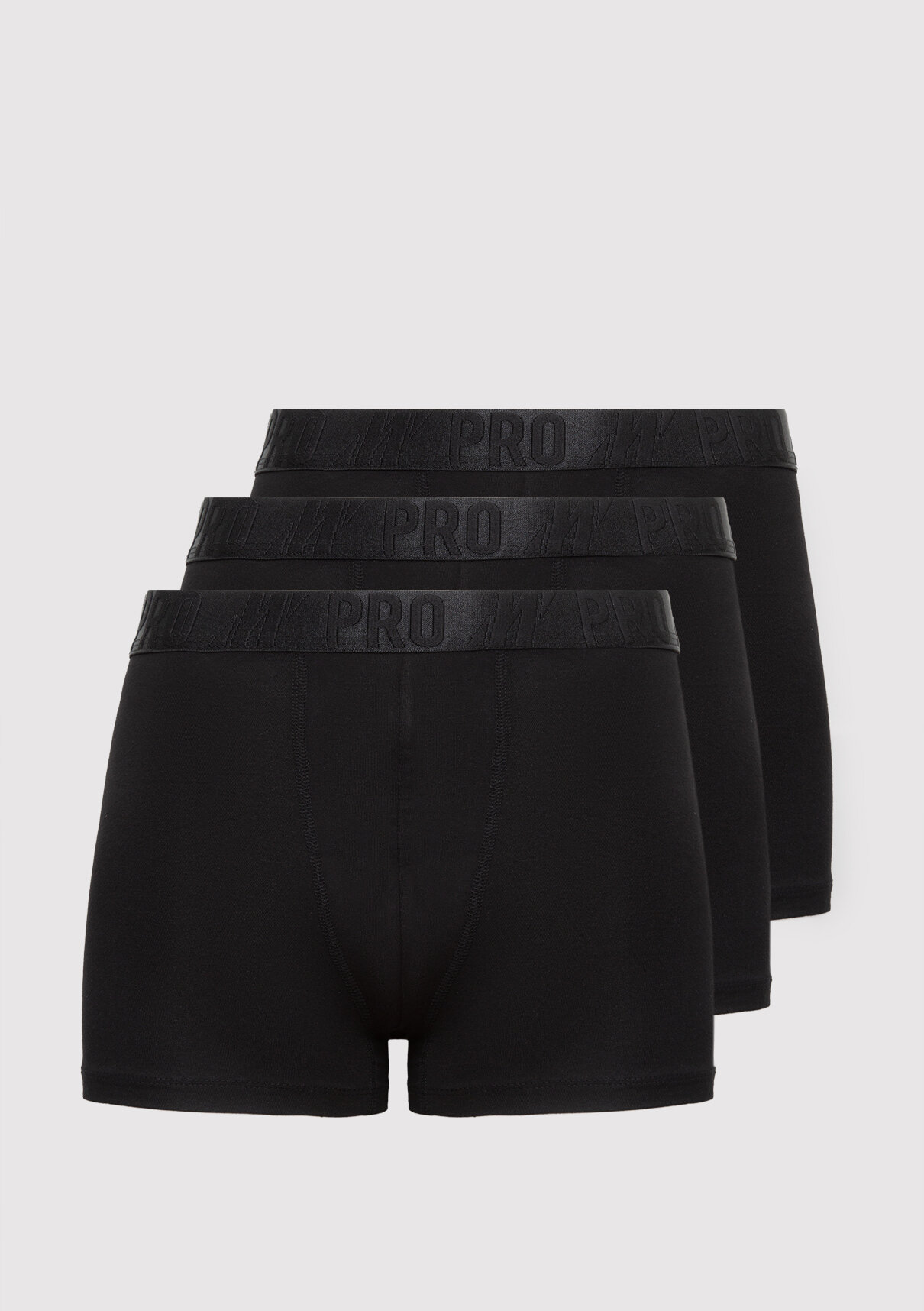 Mavi 3lü Siyah Basic Boxer