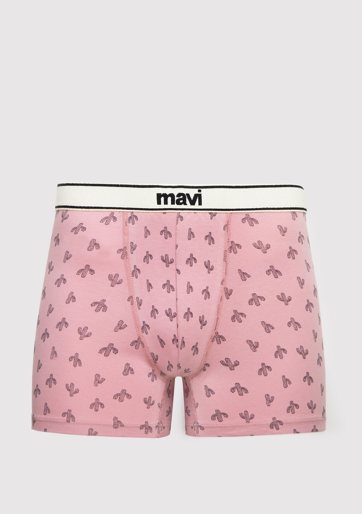 Mavi Baskılı Pembe Boxer