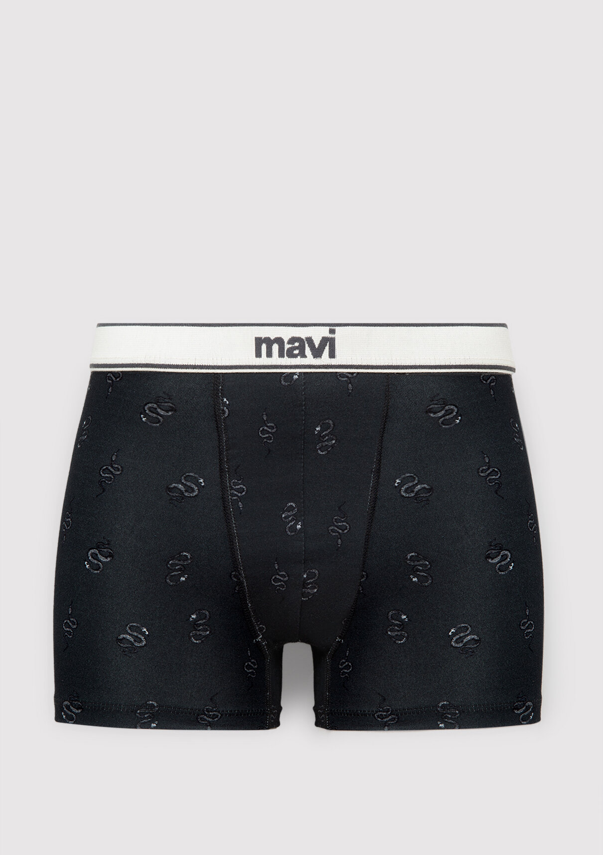 Mavi Baskılı Antrasit Boxer