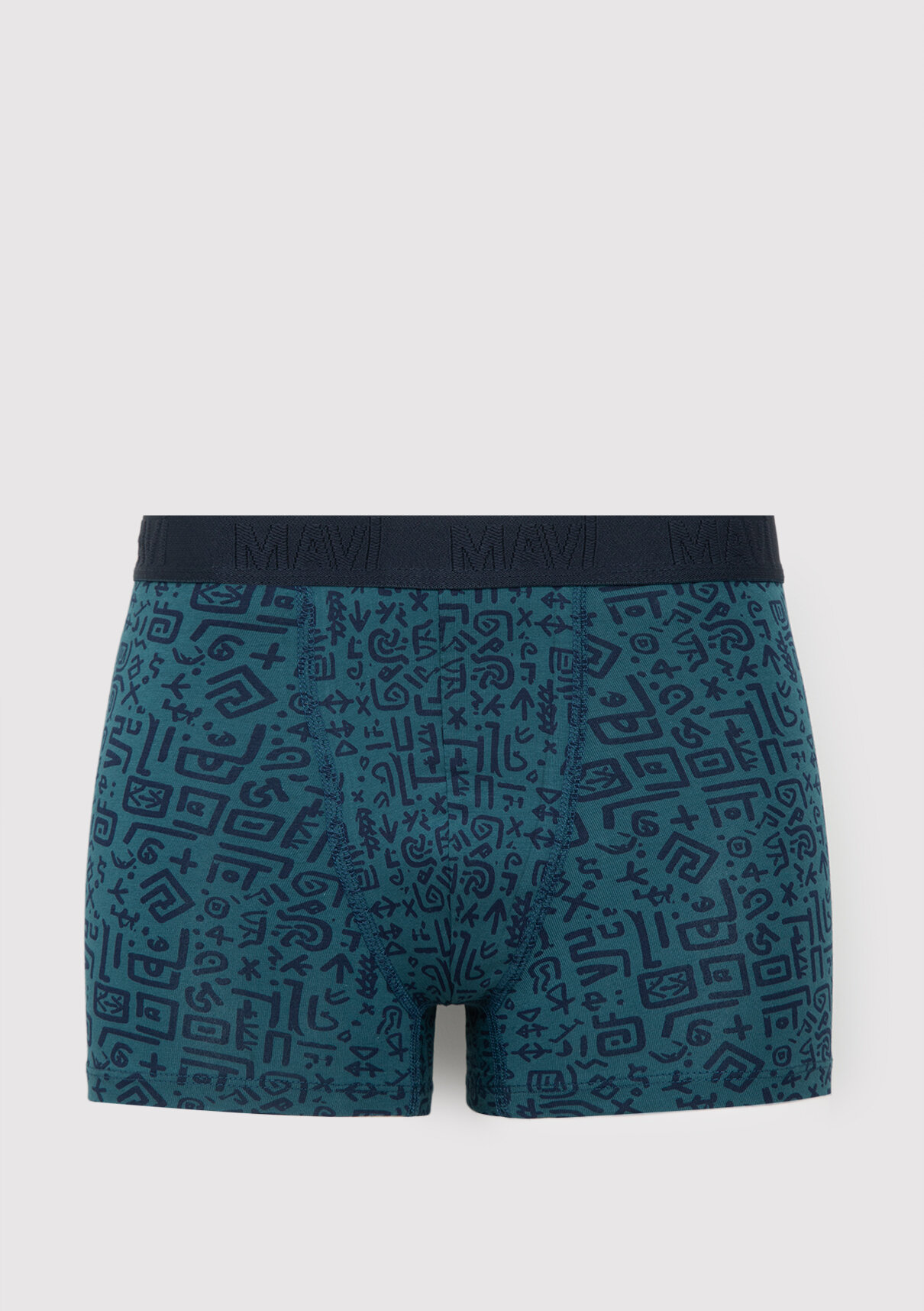 Mavi Baskılı Yeşil Boxer