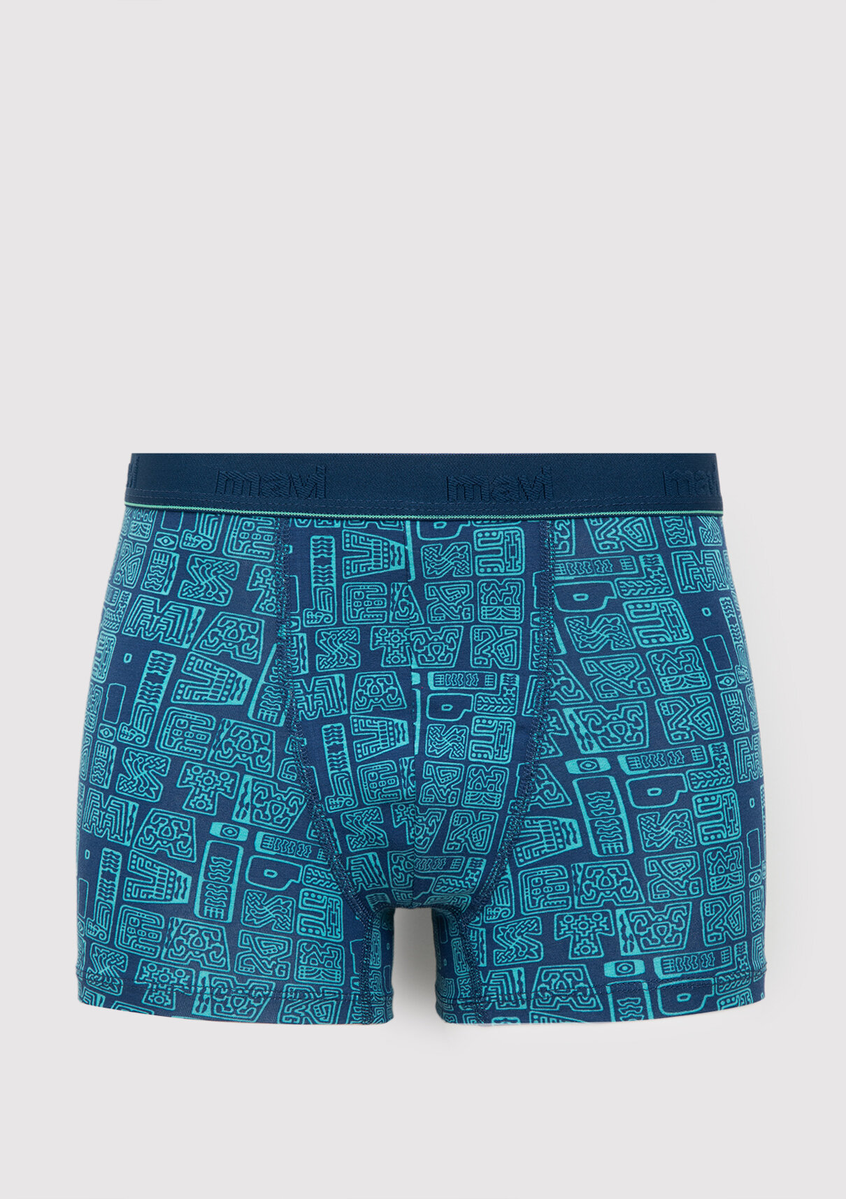 Mavi Baskılı Mavi Boxer