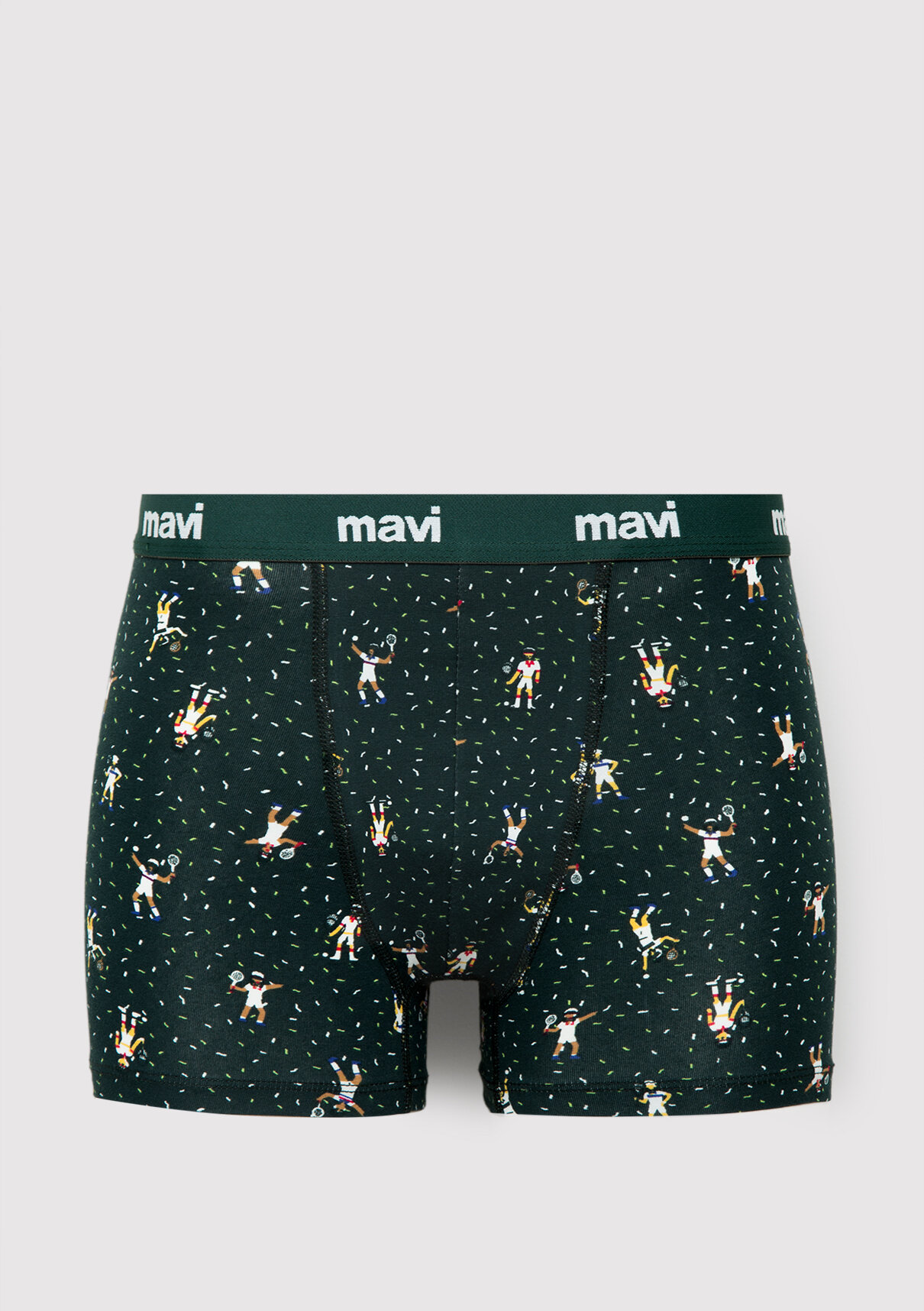 Mavi Baskılı Yeşil Boxer