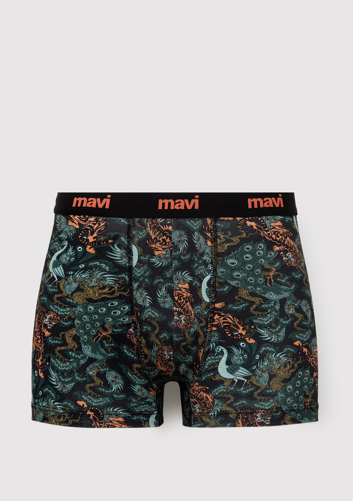 Mavi Baskılı Yeşil Boxer