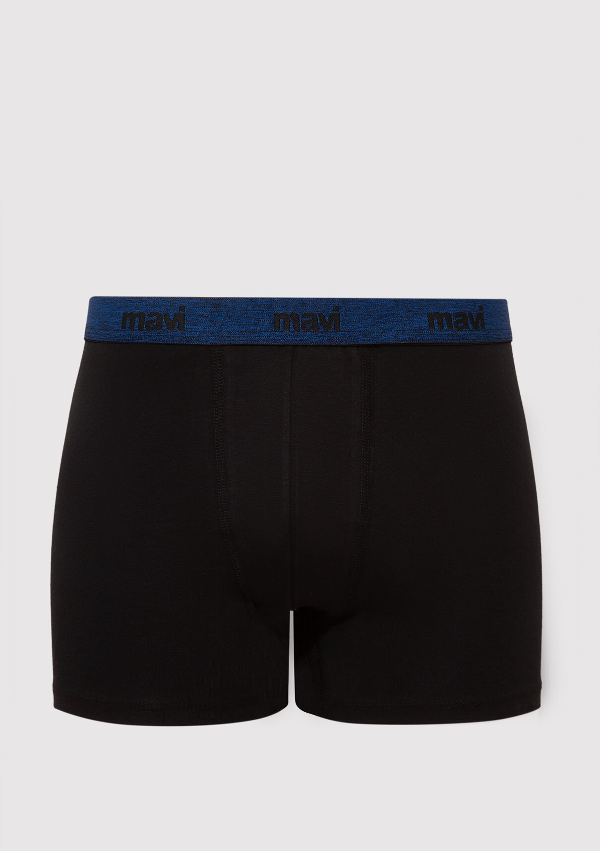 Mavi Siyah Basic Boxer