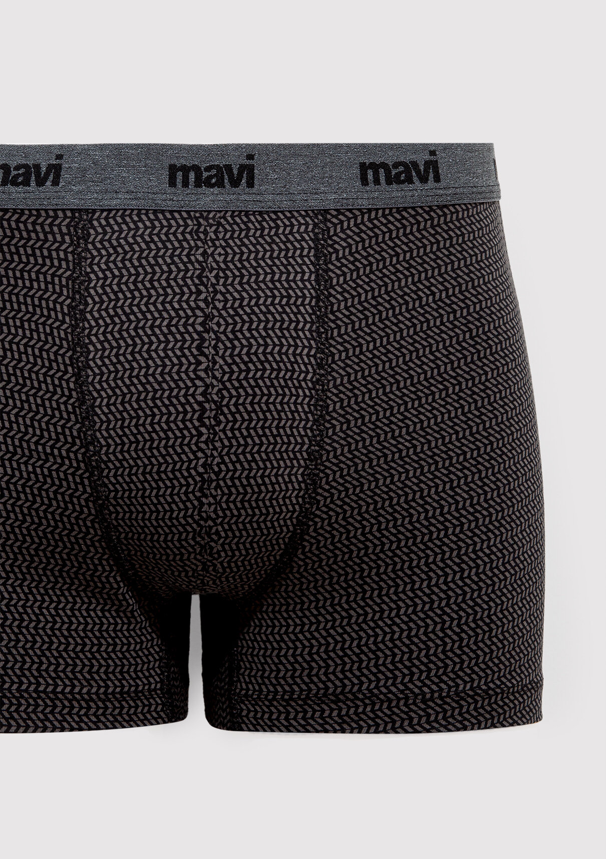 Mavi Geometrik Desenli Antrasit Boxer görsel 2