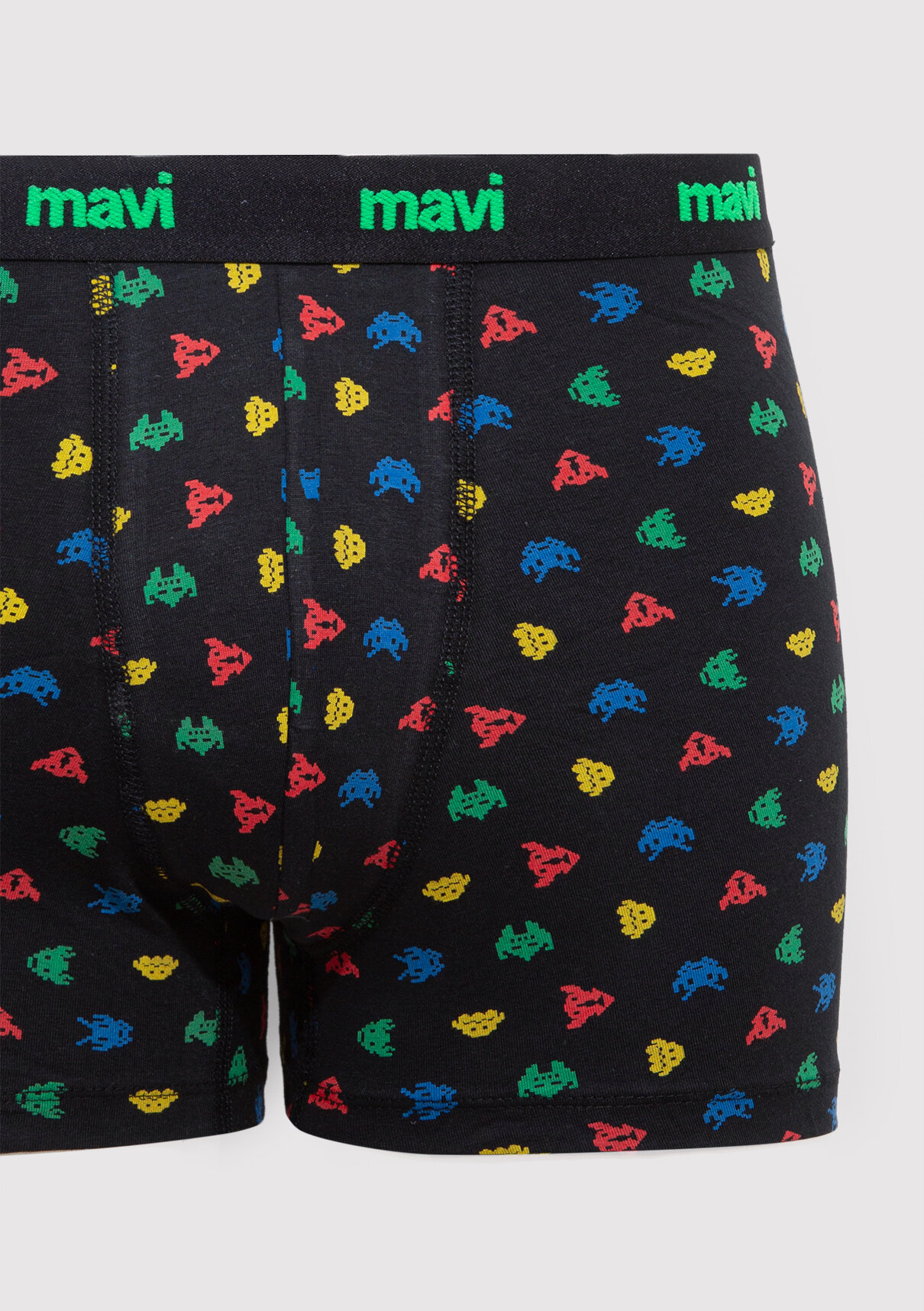 Mavi Baskılı Siyah Boxer görsel 2